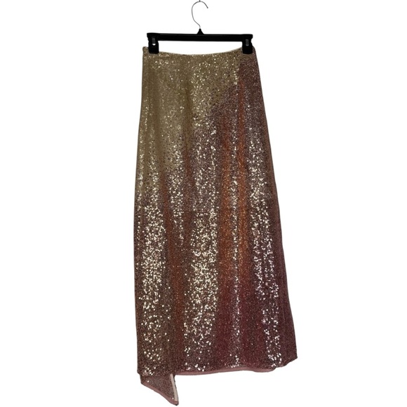 Ted Baker Velina Pink Sequined Ruffle Midi Skirt size ) - Picture 3 of 7